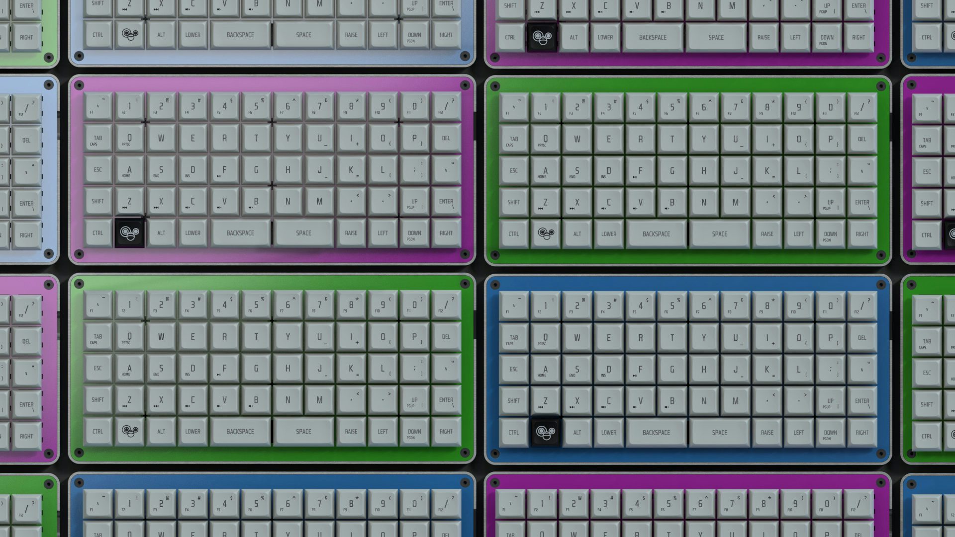 3/4 view of Gizmo Engineering GK6 LT Purple keyboard